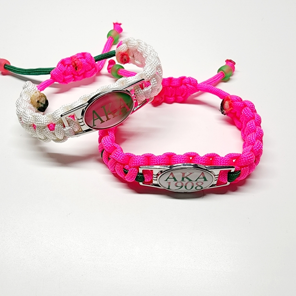 Alpha Kappa Alpha Sorority Charm Bracelet Wristband Bundle - Picture 2 of 4